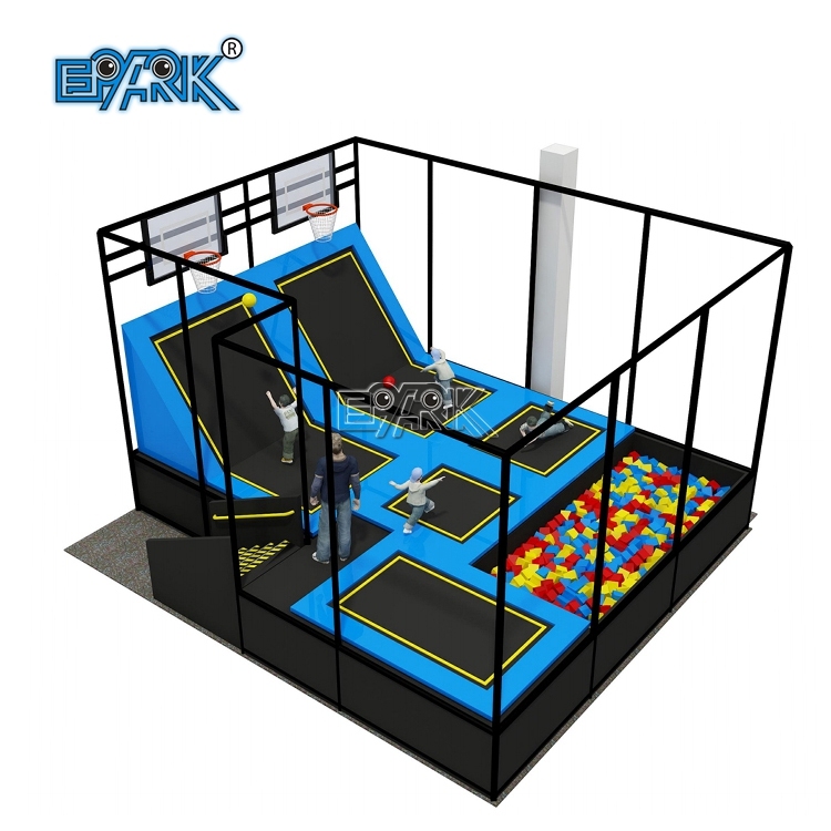 Trampolín comercial de alta calidad para interiores y exteriores, parque infantil con red protectora.