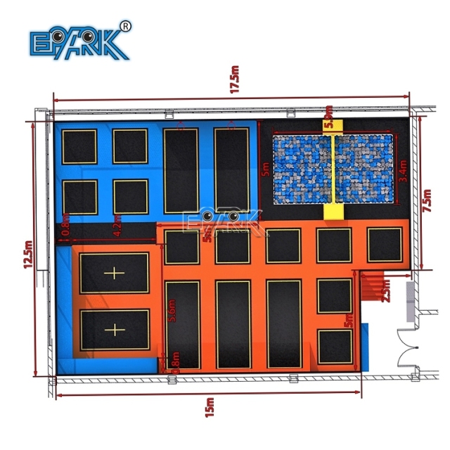 Parque de trampolines de espuma de seguridad para interiores y fabricante de trampolines comerciales para niños.