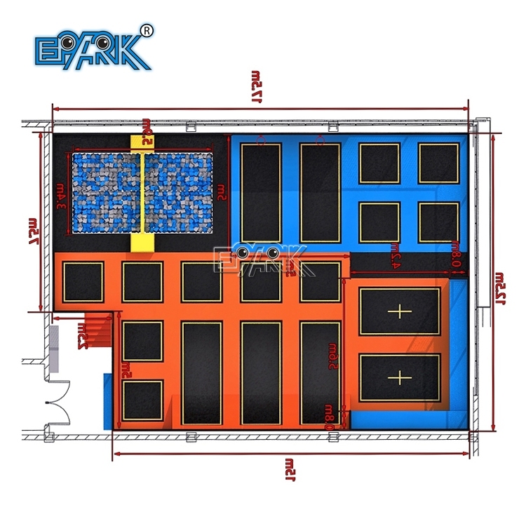 Parque de trampolines de espuma de seguridad para interiores y fabricante de trampolines comerciales para niños.