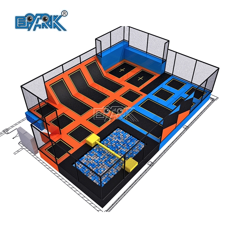 Parque de trampolines de espuma de seguridad para interiores y fabricante de trampolines comerciales para niños.