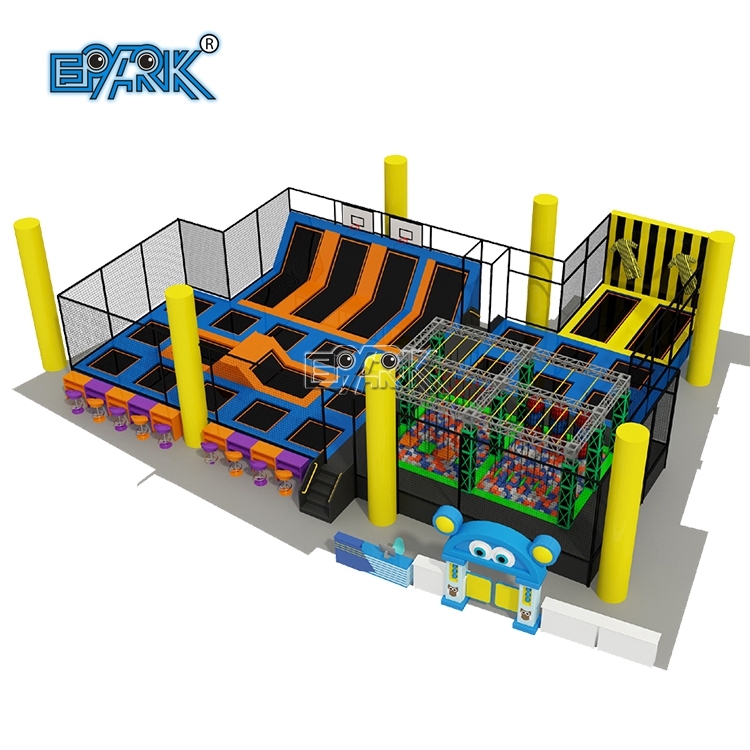 Accesorios comerciales personalizados para parques de atracciones, pelota de baloncesto, trampolín de entrenamiento
