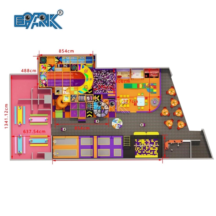 Parque de juegos suave con trampolín de interior para niños, casa de plástico para niños, patio de juegos interior para niños con tobogán