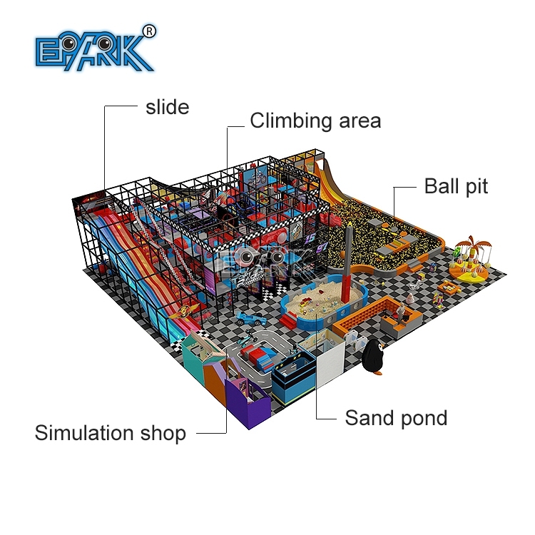 Gran oferta de equipo de juego blando comercial para niños con certificado TUV, parque infantil interior con piscina de bolas y tobogán.