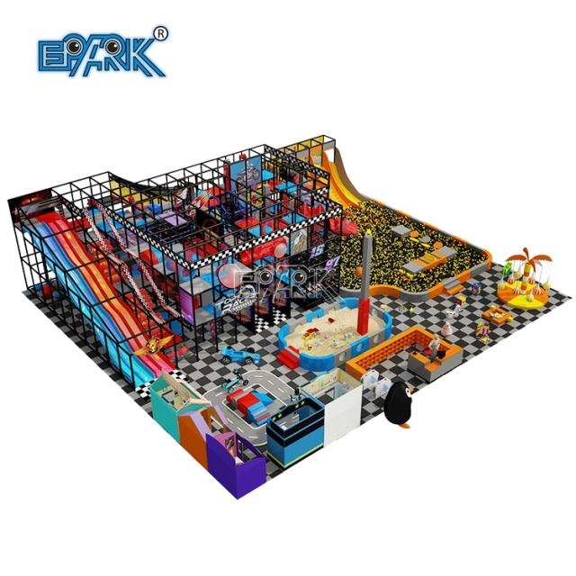 Gran oferta de equipo de juego blando comercial para niños con certificado TUV, parque infantil interior con piscina de bolas y tobogán.