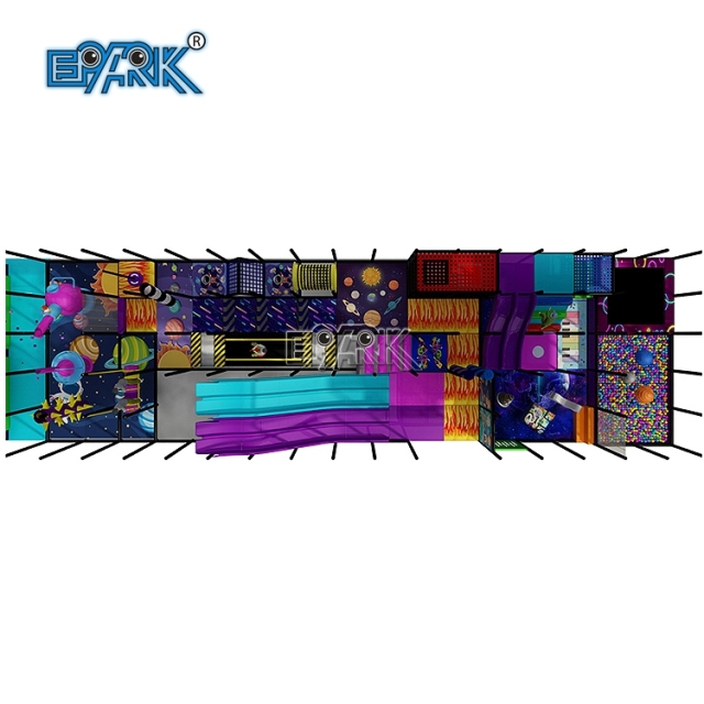Centro de juegos comercial con temática espacial, equipo de juegos interior blando, gimnasio para niños