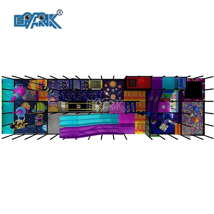 Centro de juegos comercial con temática espacial, equipo de juegos interior blando, gimnasio para niños