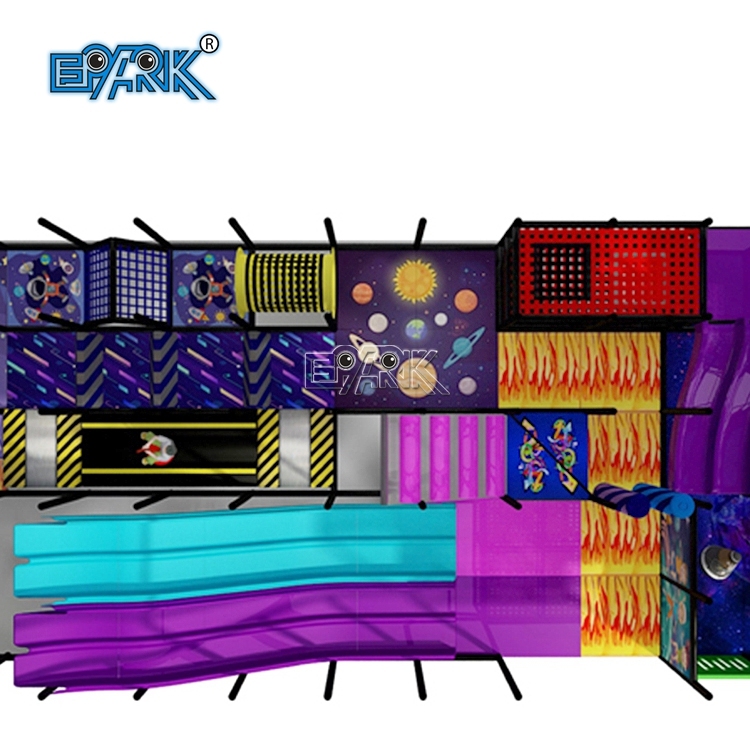 Centro de juegos comercial con temática espacial, equipo de juegos interior blando, gimnasio para niños