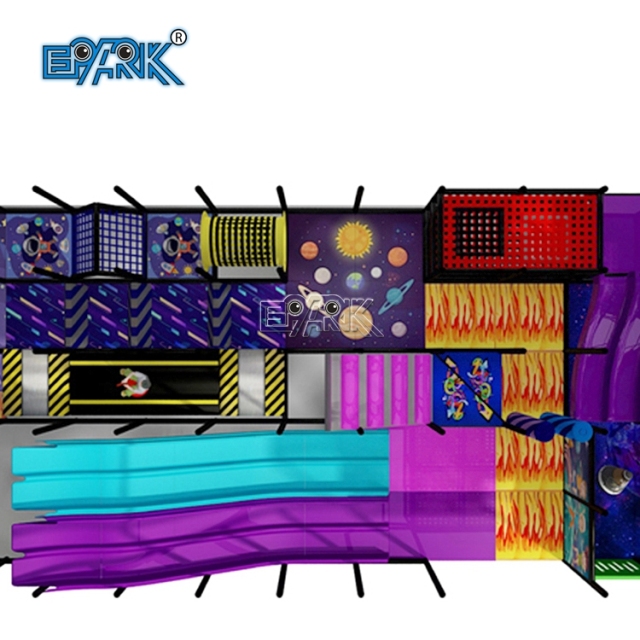 Centro de juegos comercial con temática espacial, equipo de juegos interior blando, gimnasio para niños