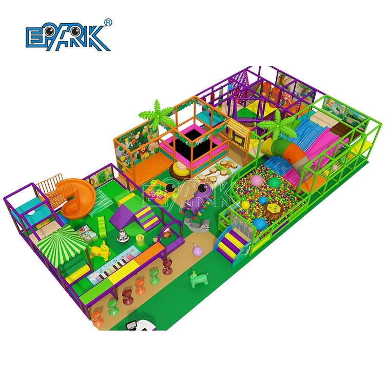 Venta de equipo de juego infantil comercial blando para interior con tobogán