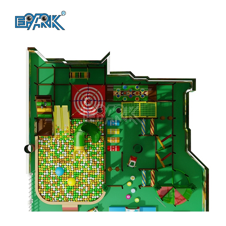 Amusement Soft Playground Kdis Play Game Green Forest Castle Soft Padded Playground Equipment