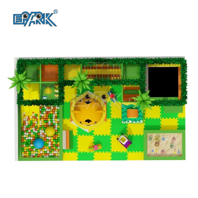 Parque infantil blando de entretenimiento Kdis Play Game Green Forest Castle Soft Quilted Playground Equipment