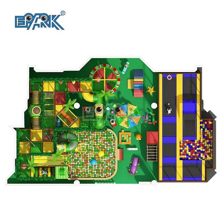 Amusement Soft Playground Kdis Play Game Green Forest Castle Soft Padded Playground Equipment