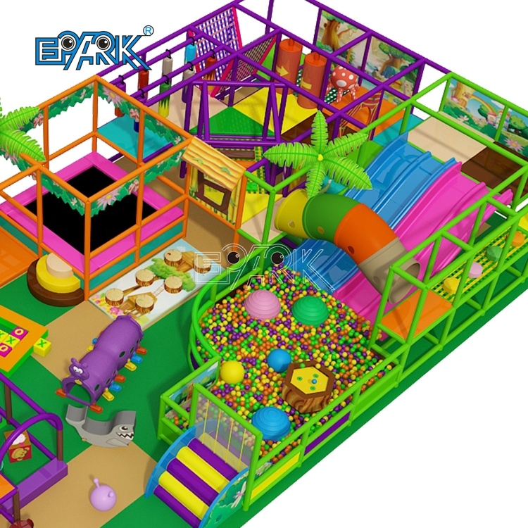 Venta de equipo de juego infantil comercial blando para interior con tobogán