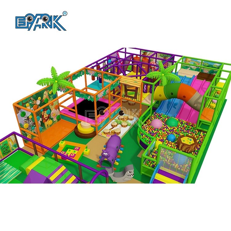 Venta de equipo de juego infantil comercial blando para interior con tobogán