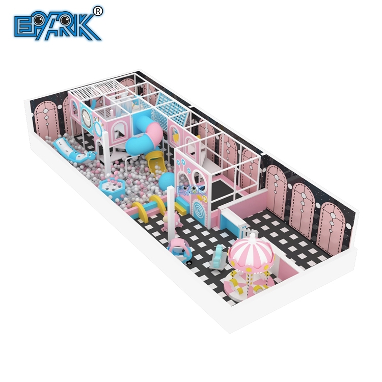 Zona de juegos interior con escalada, piscina de bolas, tobogán y carrusel.,EPARK Indoor Playground One-stop Solution