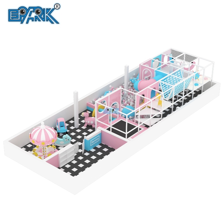 Zona de juegos interior con escalada, piscina de bolas, tobogán y carrusel.,EPARK Indoor Playground One-stop Solution