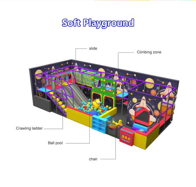 Trampolín de interior de juego suave pequeño, equipo de juegos para niños,EPARK Indoor Playground One-stop Solution