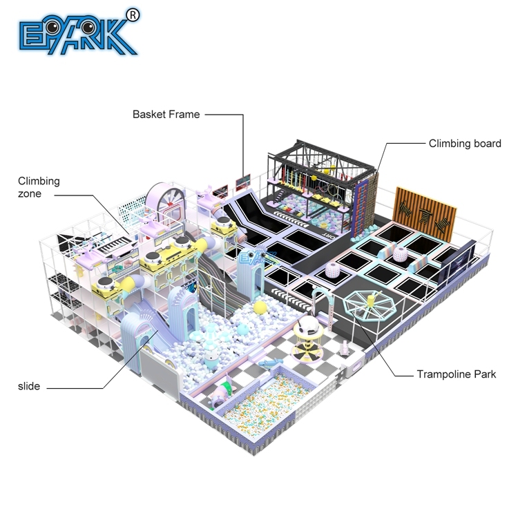Diseño de parque infantil interior, parque de atracciones infantil interior con piscina de bolas, tobogán y trampolín.,EPARK Indoor Playground One-stop Solution