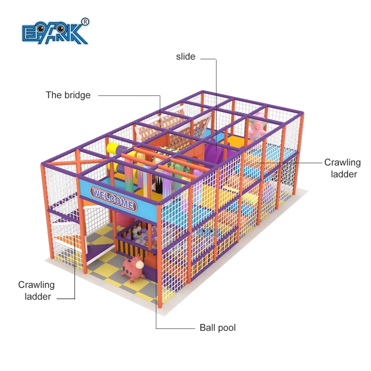 Carrusel de juegos para niños y niñas Happy Play Candy, área de juegos de espuma suave para interiores con suelo de alta calidad,EPARK Indoor Playground One-stop Solution