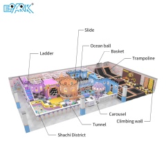 Parque infantil interior suave con temática de macarrones de 200 m² y trampolín,EPARK Indoor Playground One-stop Solution