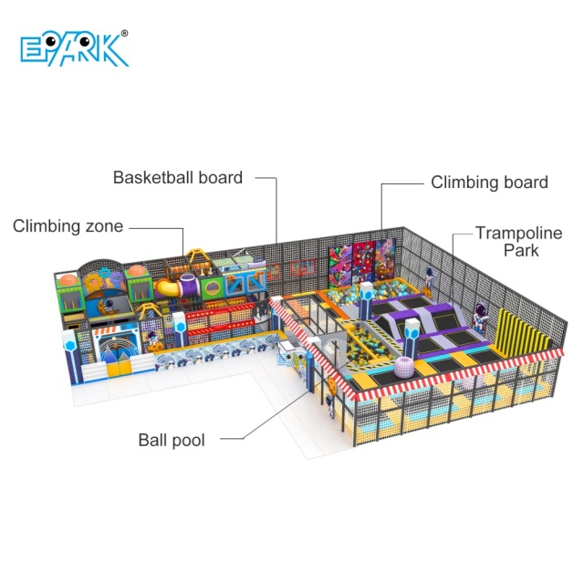 400m² Space-Themed Soft Playground with Trampoline,EPARK Indoor Playground One-stop Solution
