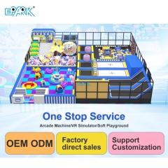 350㎡ Blue Sports Style Soft Playground with Big Trampoline,EPARK Indoor Playground One-stop Solution