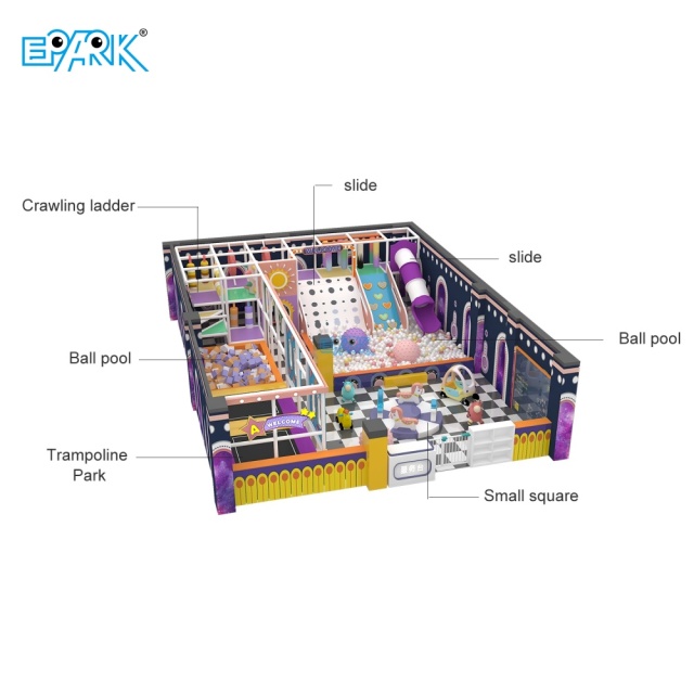 Parque infantil interior de 500 m² con zonas de juego creativas,EPARK Indoor Playground One-stop Solution