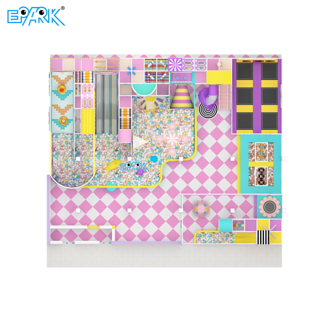 Equipo de juegos interior de 500 m² con temática de macarrón rosa,EPARK Indoor Playground One-stop Solution