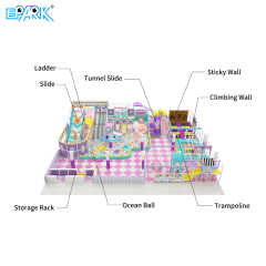 Equipo de juegos interior de 500 m² con temática de macarrón rosa,EPARK Indoor Playground One-stop Solution