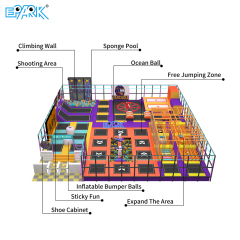 320m² Trampoline Park with Soft Playground,EPARK Indoor Playground One-stop Solution