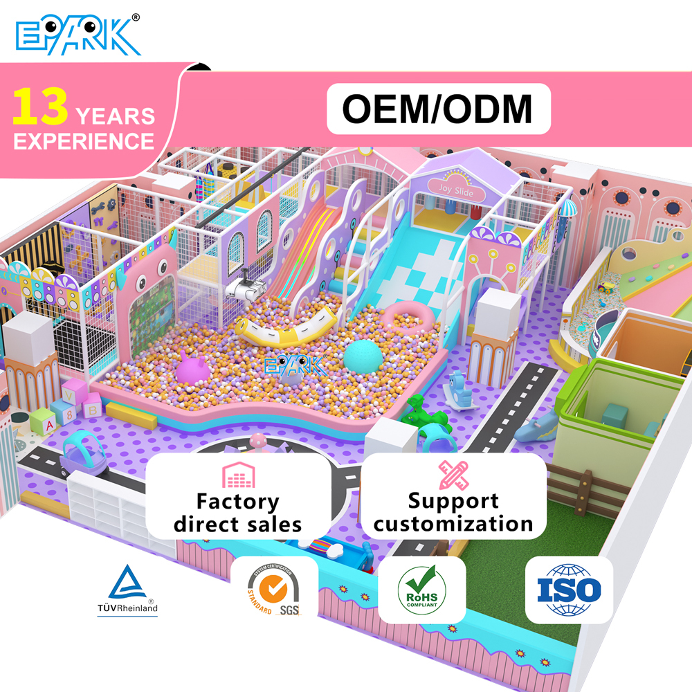 Pink 210m² Soft Indoor Playground for Kids,EPARK Indoor Playground One-stop Solution
