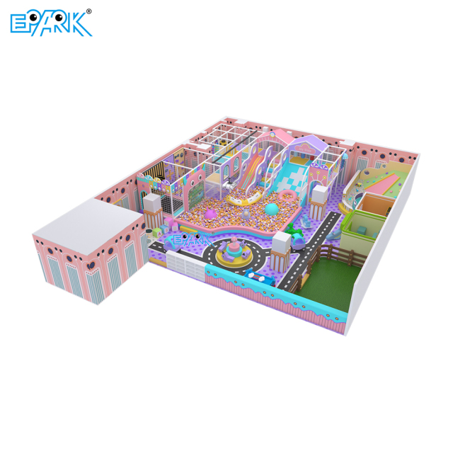 Parque infantil interior blando rosa de 210 m²,EPARK Indoor Playground One-stop Solution