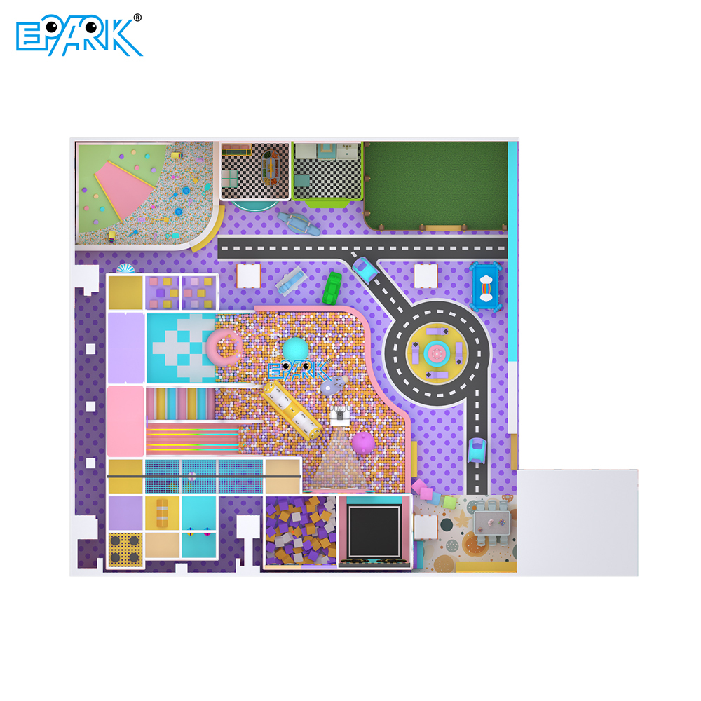 Pink 210m² Soft Indoor Playground for Kids,EPARK Indoor Playground One-stop Solution
