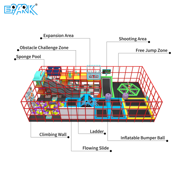 Customized 190m² Trampoline Park For Kids,EPARK Indoor Playground One-stop Solution
