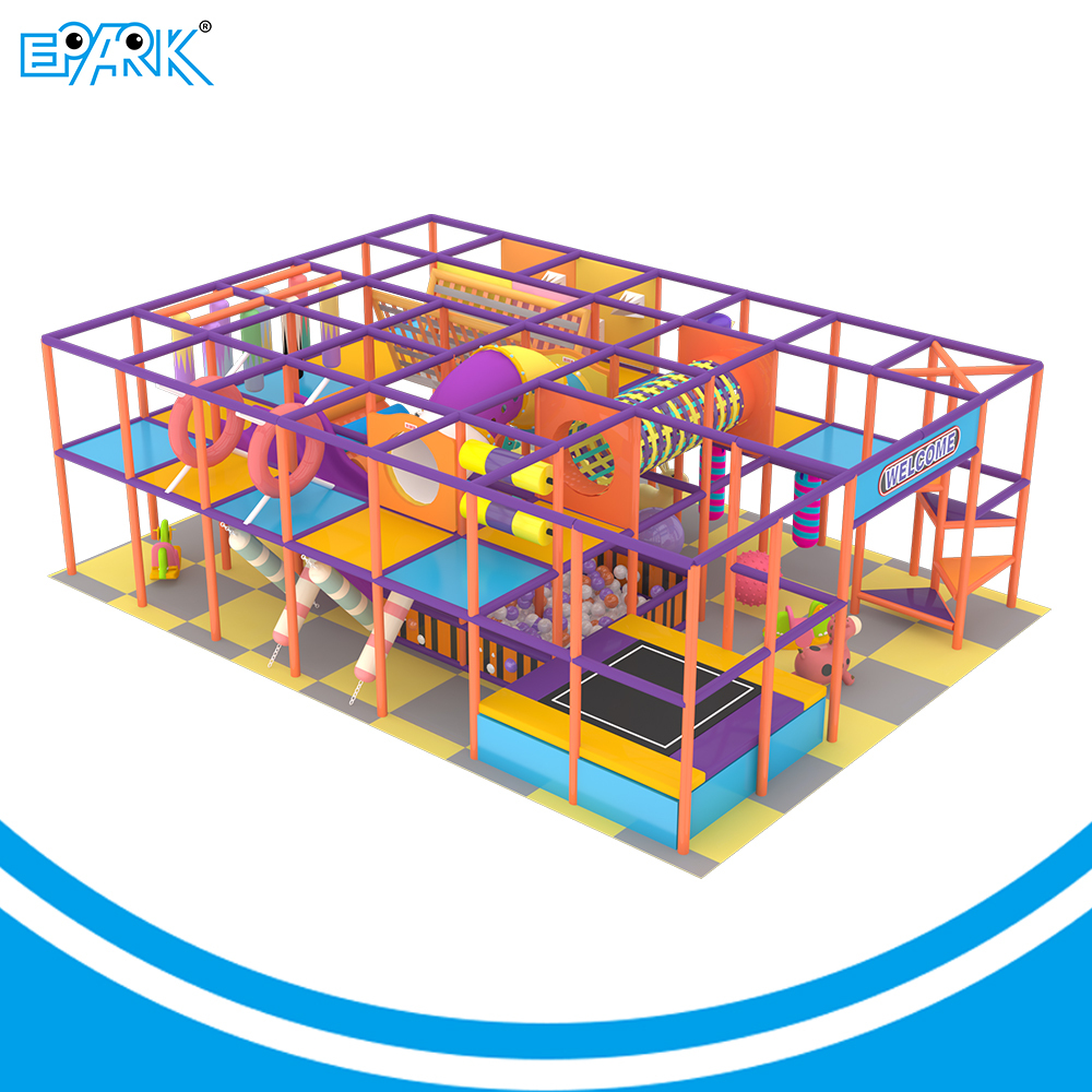 200m² Double-Layer Orange-Themed Soft Playground,EPARK Indoor Playground One-stop Solution