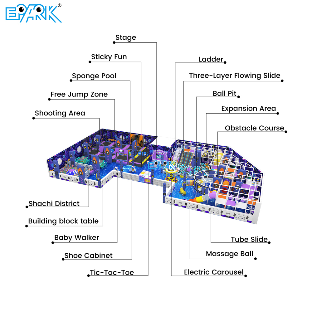 EPARK Customized 650㎡ Indoor Playground Adventure Park Trampoline,EPARK Indoor Playground One-stop Solution