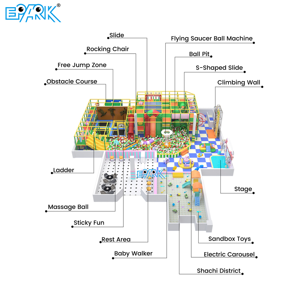 Toboganes suaves temáticos EPARK de 500 m² para niños pequeños,EPARK Indoor Playground One-stop Solution