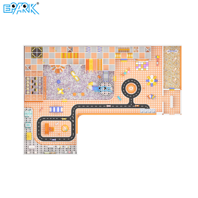 Parque infantil interior de 540 m² con temática naranja y zonas multiactividad,EPARK Indoor Playground One-stop Solution