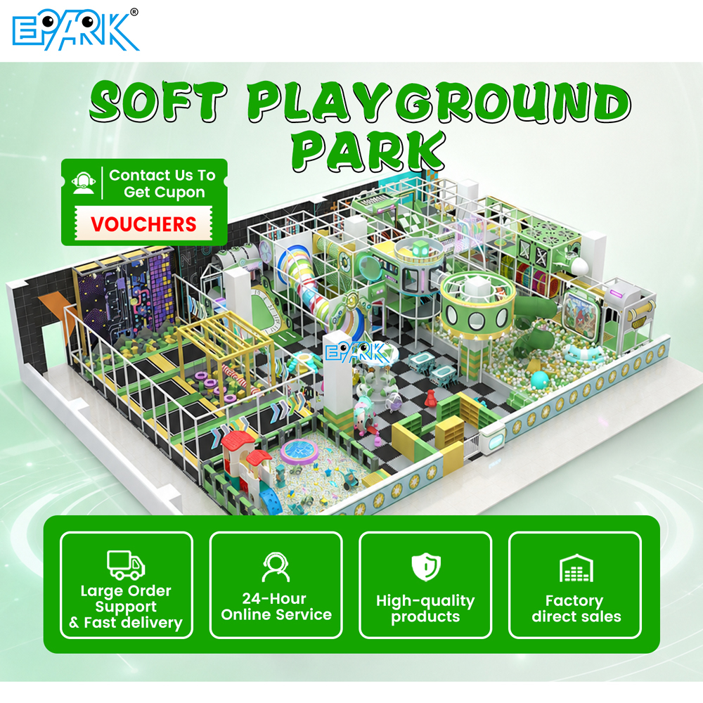 440㎡ Modern Indoor Soft Playground with Trampoline & Slides,EPARK Indoor Playground One-stop Solution