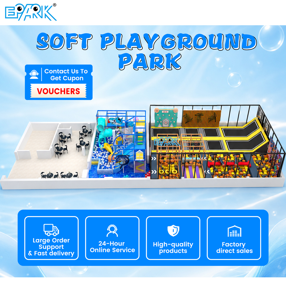 166㎡ Indoor Playground with Trampoline & Slide Areas,EPARK Indoor Playground One-stop Solution