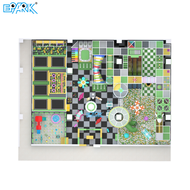 440㎡ Modern Indoor Soft Playground with Trampoline & Slides,EPARK Indoor Playground One-stop Solution