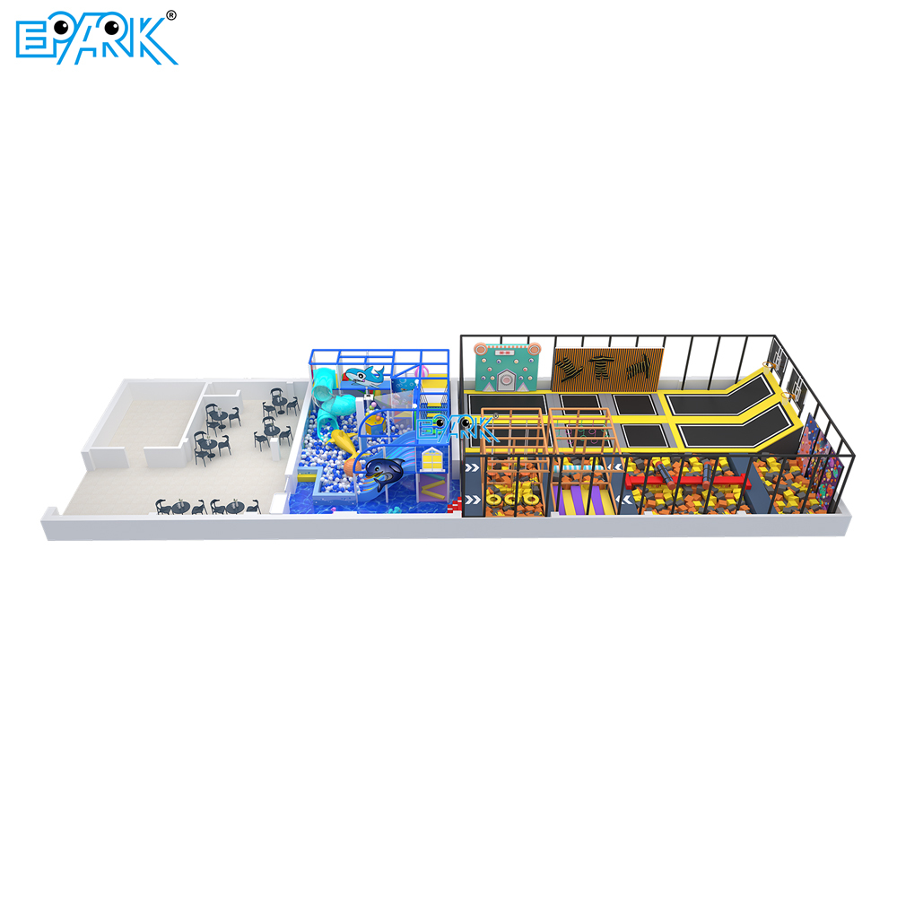 166㎡ Indoor Playground with Trampoline & Slide Areas,EPARK Indoor Playground One-stop Solution