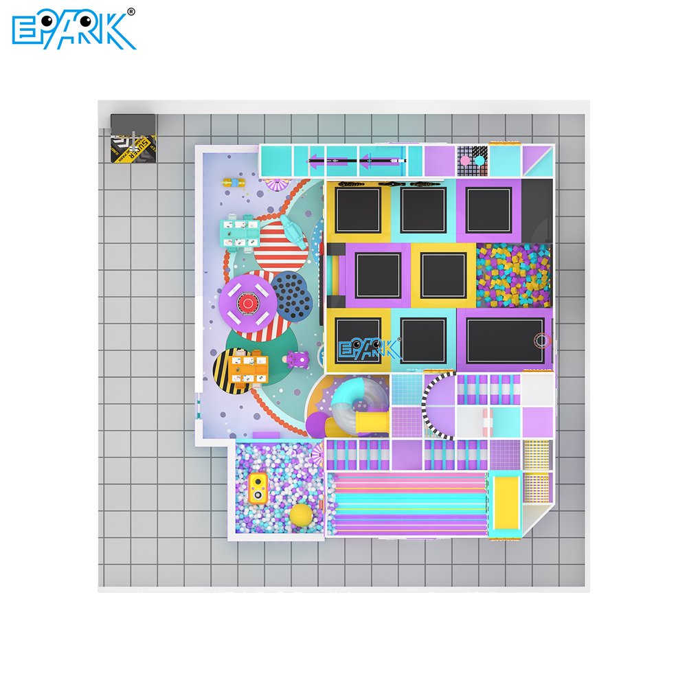 195㎡ Colorful Indoor Playground with Slides & Trampoline,EPARK Indoor Playground One-stop Solution