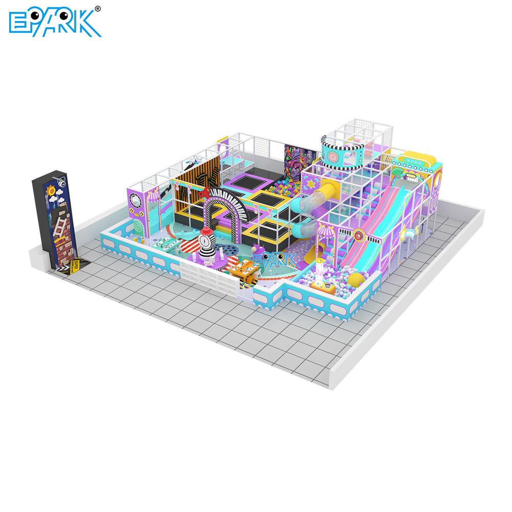 195㎡ Colorful Indoor Playground with Slides & Trampoline,EPARK Indoor Playground One-stop Solution