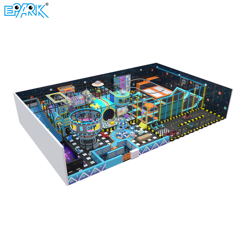 465㎡ Space Theme Indoor Playground with Trampoline & Slides,EPARK Indoor Playground One-stop Solution