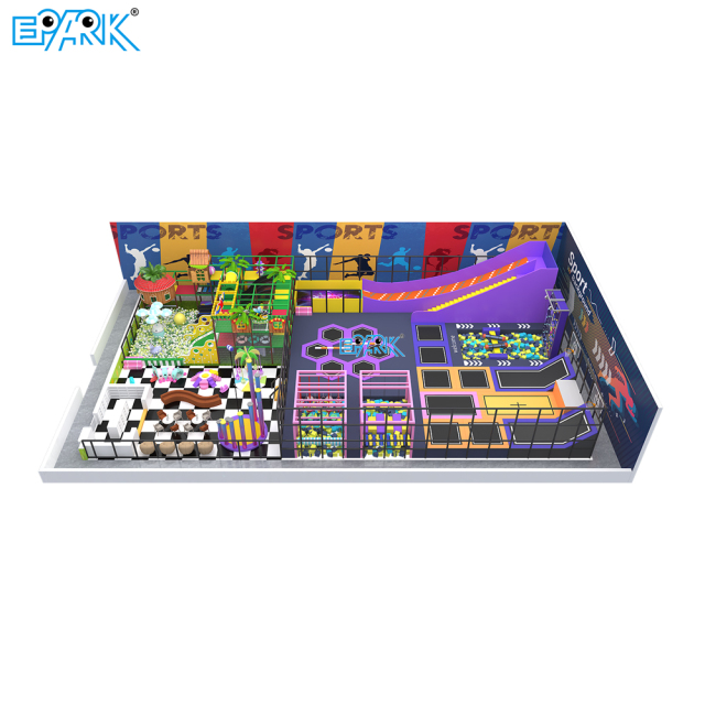 638㎡ Commercial Indoor Playground with Trampoline and Slides,EPARK Indoor Playground One-stop Solution