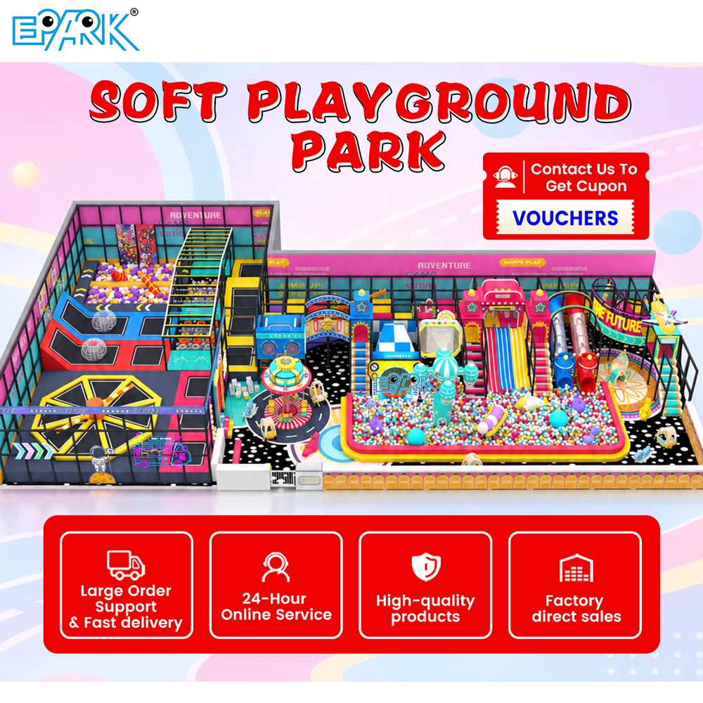 595㎡ Indoor Soft Playground with Trampoline & Slides,EPARK Indoor Playground One-stop Solution