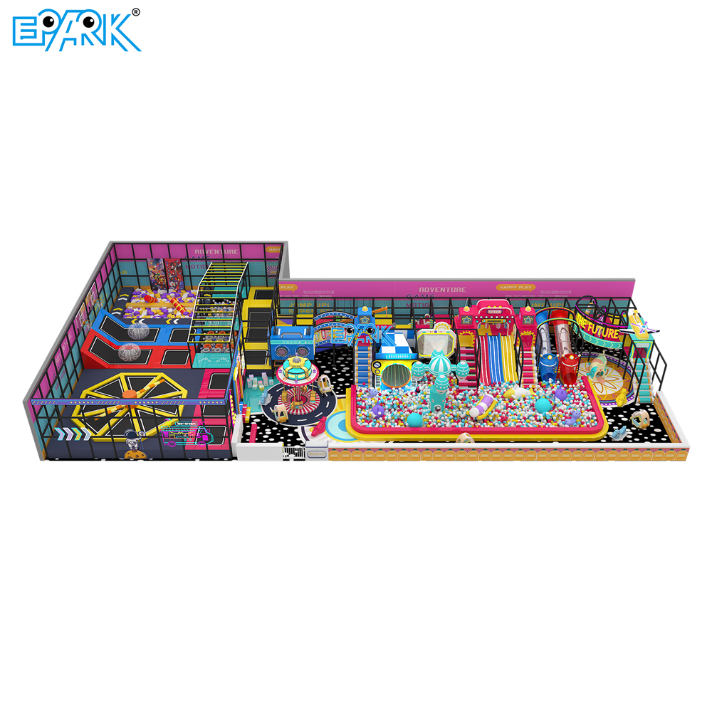 595㎡ Indoor Soft Playground with Trampoline & Slides,EPARK Indoor Playground One-stop Solution