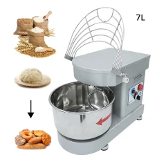 Small bakery dessert shop easy to use household small vertical spiral dough mixer 7L