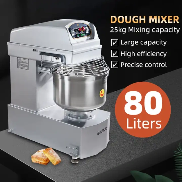 High quality flour mixer baking 25kg 50kg 75kg 100kg large capacity spiral mixer
